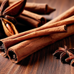 **

A close-up shot of star anise and cinnamon sticks, highlighting their textures and aromatic qualities, with subtle lighting to emphasize depth.

**